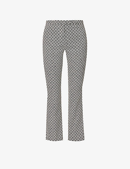 S MAX MARA: Belford graphic-print straight-leg mid-rise stretch cotton-blend trousers