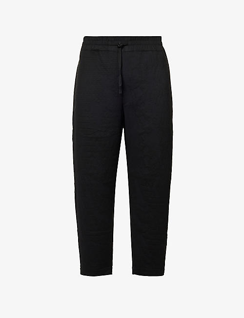 BYBORRE: Tapered-leg cropped recycled-cotton and recycled polyester-blend trousers