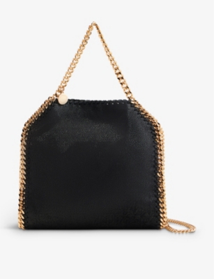 Stella Mccartney Womens Black Falabella Mini Faux-leather Tote Bag