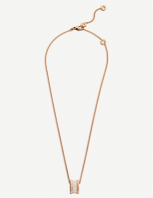 BVLGARI B.zero1 18ct rose-gold and ceramic pendant necklace