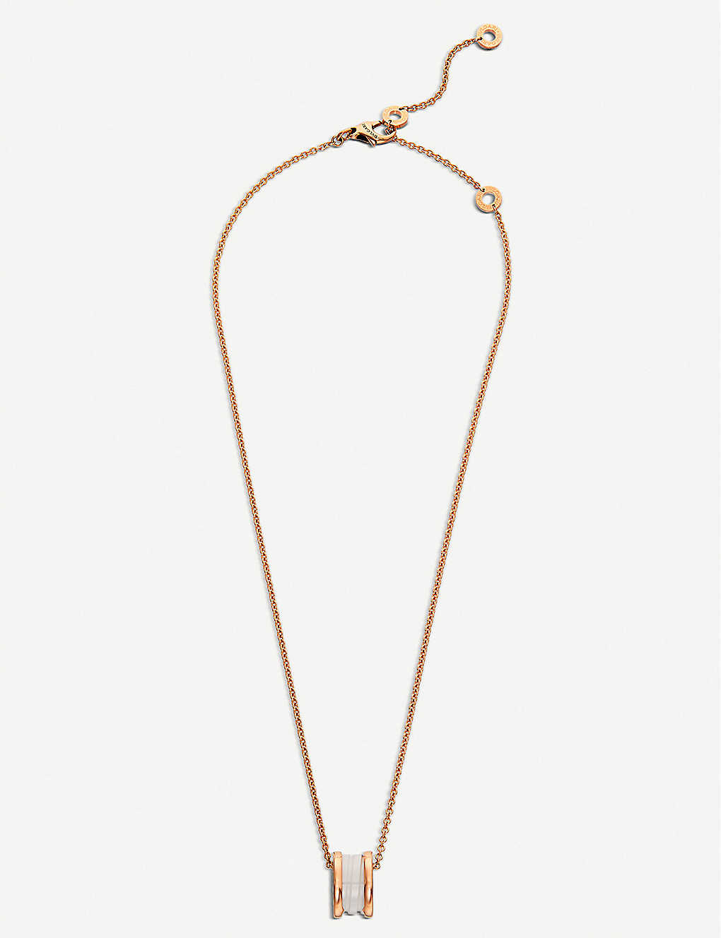 BVLGARI B.zero1 18ct rose-gold and ceramic pendant necklace