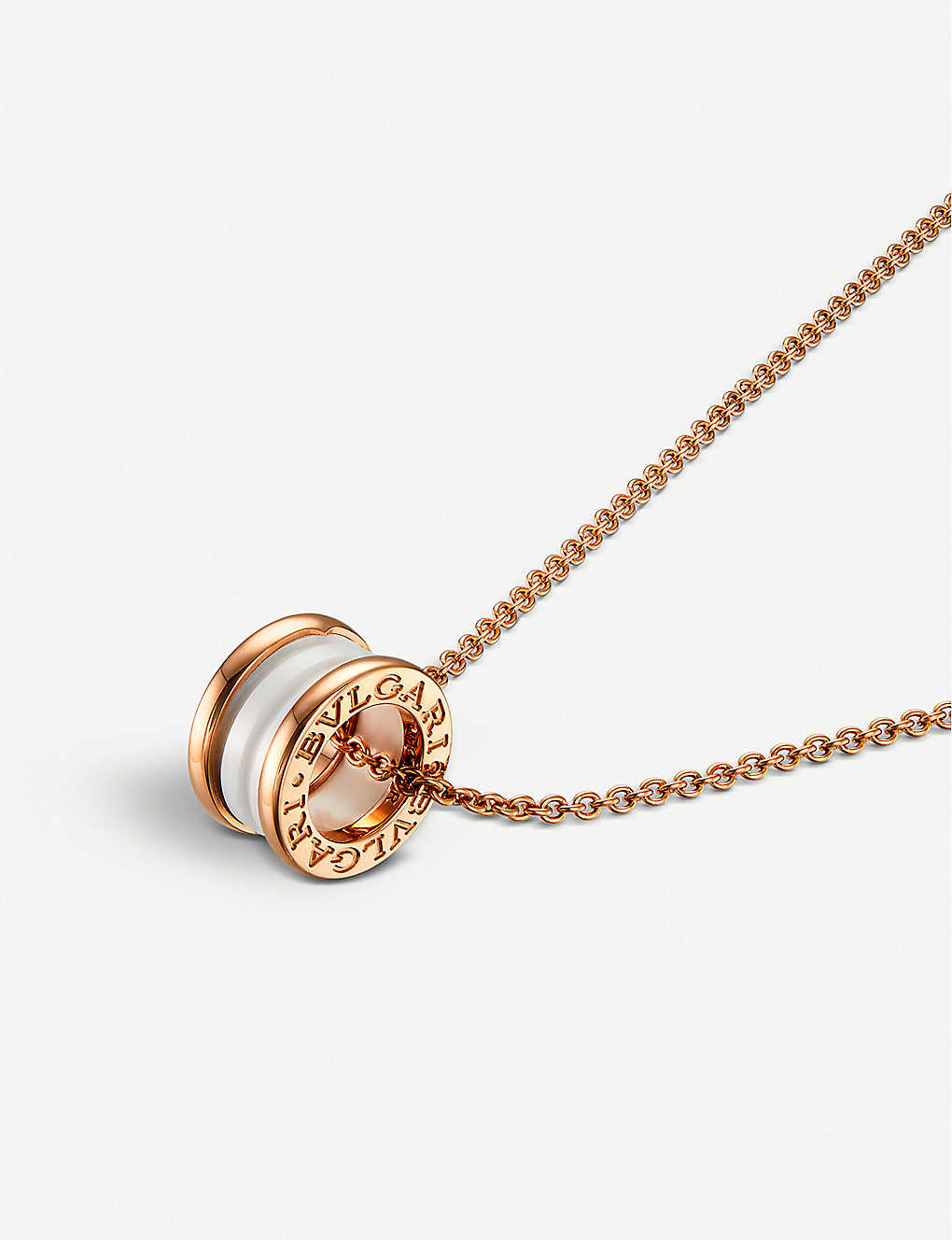 BVLGARI B.zero1 18ct rose-gold and ceramic pendant necklace
