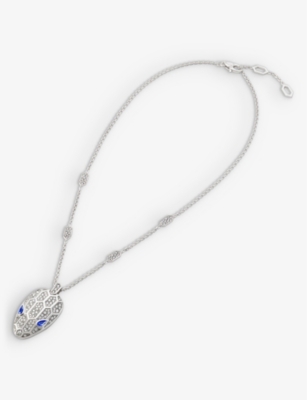 BVLGARI Serpenti 18ct white gold, 2.07ct brilliant-cut diamond and sapphire necklace