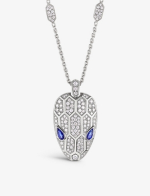 BVLGARI - Serpenti 18ct white gold,  brilliant-cut diamond and  sapphire necklace 