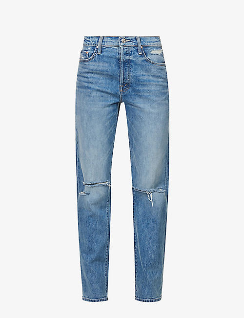 MOTHER: The Huffy skimp mid-rise straight-leg stretch-denim jeans