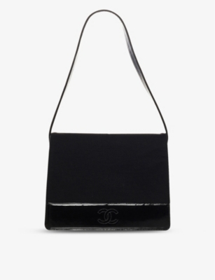 chanel black satchel handbag