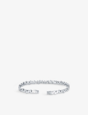 SUZANNE KALAN: Firework 18ct white-gold and 1.2ct baguette-cut diamond bangle bracelet