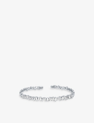 Suzanne Kalan Womens 18k White Gold Firework 18ct White-gold And 1.2ct Baguette-cut Diamond Bangle B