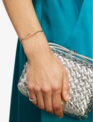 SUZANNE KALAN: Firework 18ct yellow gold and 0.7ct baguette-cut diamond bangle bracelet