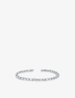 SUZANNE KALAN: Firework 18ct yellow gold and 0.7ct baguette-cut diamond bangle bracelet