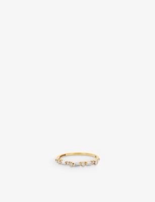 Suzanne Kalan 18k Yellow Gold Diamond Baguette Skinny Band