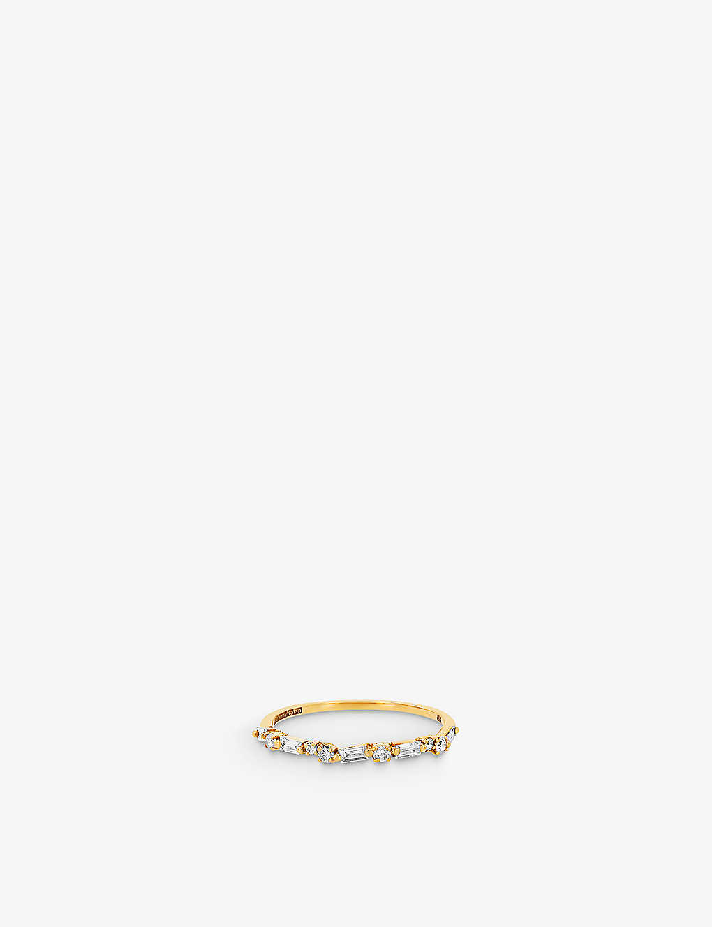 Shop Suzanne Kalan Half-band 18ct Yellow Gold, 0.17ct Baguette And 0.14ct Round-cut Diamond Eternity Ring In 18k Yellow Gold