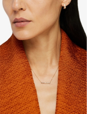 SUZANNE KALAN: Classic 18ct white-gold and 0.30ct diamond bar necklace