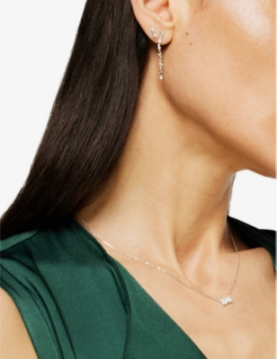 SUZANNE KALAN: Shimmer Small 18ct white-gold, 0.27ct baguette-cut diamond and 0.06ct brilliant-cut diamond necklace