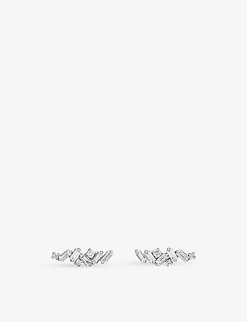 SUZANNE KALAN: Firework 18ct white-gold and 0.6ct diamond earrings
