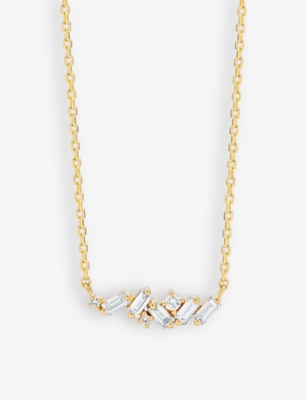 SUZANNE KALAN: Frenzy 18ct yellow-gold and 0.31ct diamond necklace