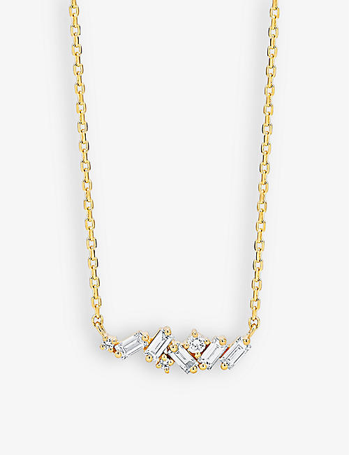 SUZANNE KALAN: Frenzy 18ct yellow-gold and 0.31ct diamond necklace