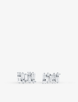 Shop Suzanne Kalan Fireworks 18ct White-gold And 0.5ct Diamond Earrings In 18k White Gold