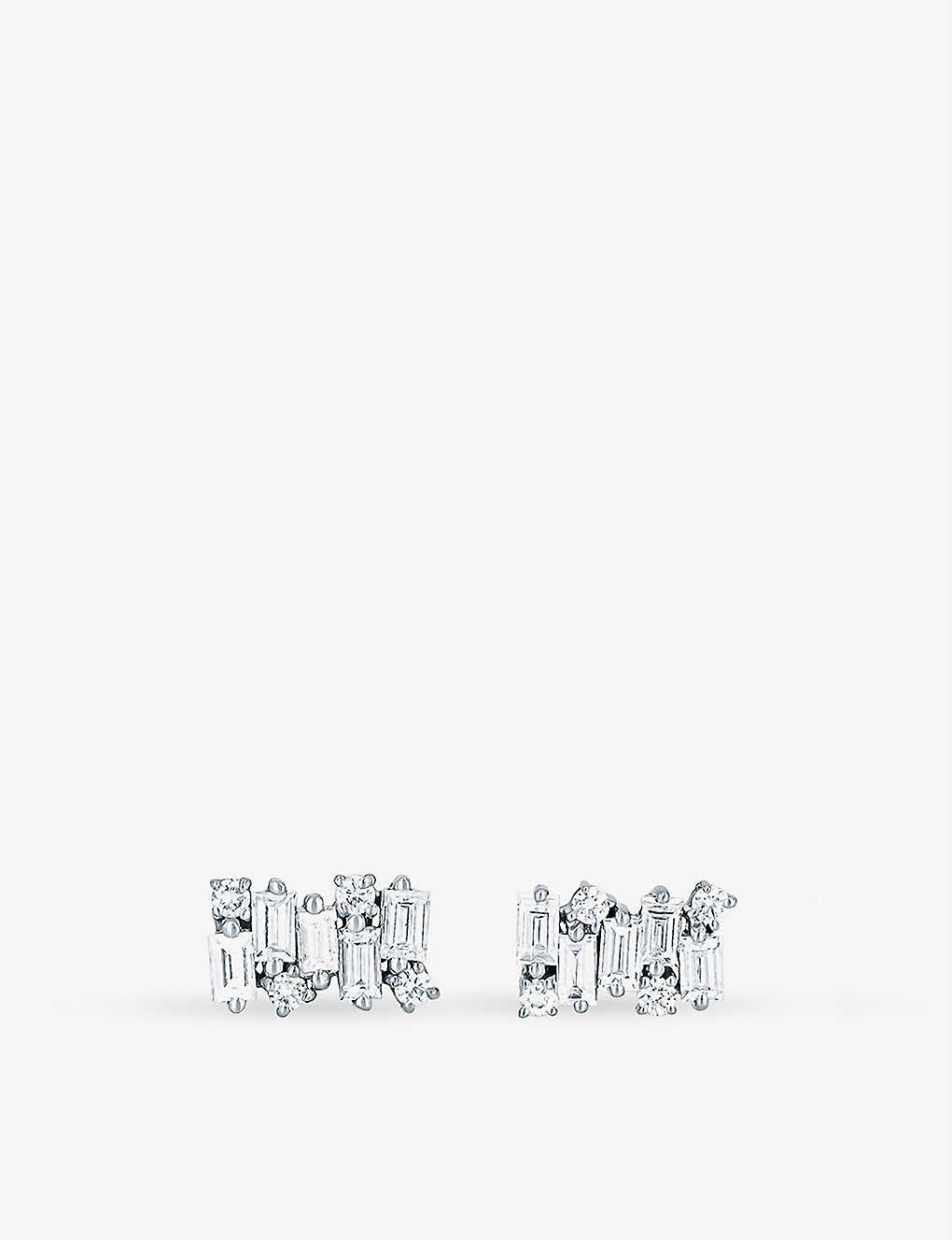 Shop Suzanne Kalan Fireworks 18ct White-gold And 0.5ct Diamond Earrings In 18k White Gold