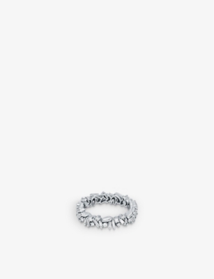 SUZANNE KALAN: Icon 18ct white-gold 0.27ct brilliant-cut diamond and 0.54ct baguette diamond eternity ring