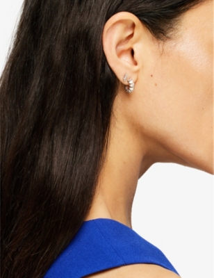SUZANNE KALAN: Classic 18ct white-gold and 0.46 carat diamond hoop earrings