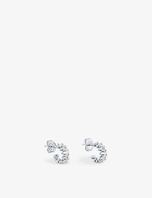 SUZANNE KALAN: Classic 18ct white-gold and 0.46 carat diamond hoop earrings