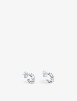 Suzanne Kalan Womens 18k White Gold Classic 18ct White-gold And 0.46 Carat Diamond Hoop Earrings