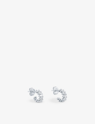 SUZANNE KALAN: Classic 18ct white-gold and 0.46 carat diamond hoop earrings