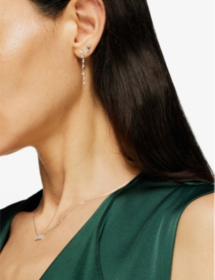 Shop Suzanne Kalan Womens 18k White Gold Classic 18ct White-gold 0.2ct Diamond Drop Earrings