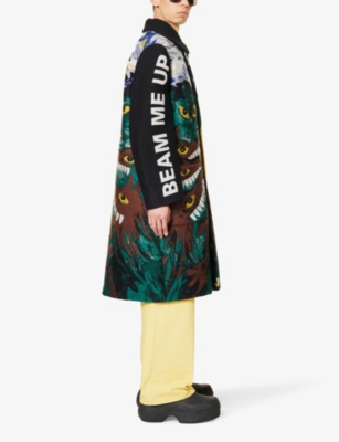 Walter Van Beirendonck graphic-jacquard single-breasted Coat