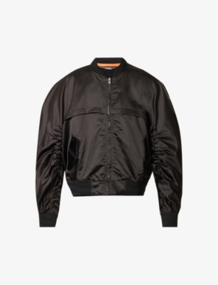 WALTER VAN BEIRENDONCK WALTER VAN BEIRENDONCK MEN'S BLACK CERCLE PANELLED OVERSIZED-FIT SHELL BOMBER JACKET,61896049