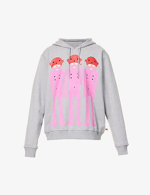 WALTER VAN BEIRENDONCK: Aliens graphic-print relaxed-fit cotton-jersey hoody