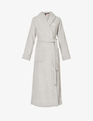 Ralph Lauren Lauren  Womens 020 Grey Textured Fleece Robe
