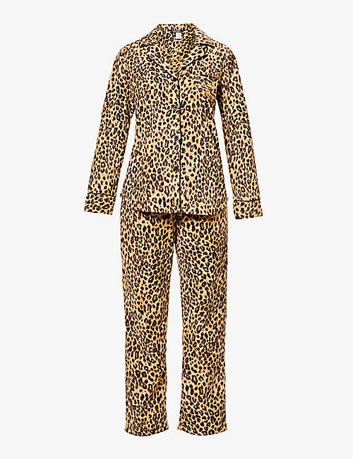 LAUREN RALPH LAUREN: Leopard-print fleece pyjamas