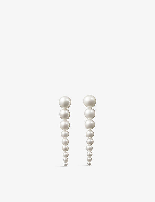 SOPHIE BILLE BRAHE: Sienna 14ct yellow-gold and freshwater pearl drop earrings