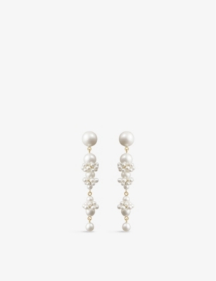 Sophie Bille Brahe Womens 14k Yellow Tulipe Perle 14ct Yellow-gold And Freshwater Pearl Drop Earring