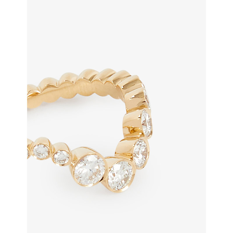 Shop Sophie Bille Brahe Ensemble Ocean 18ct Yellow-gold And 1.42ct Diamond Ring In 18k Yellow