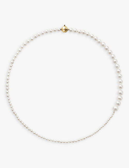 SOPHIE BILLE BRAHE: Petite Peggy 14ct yellow-gold and freshwater pearl necklace
