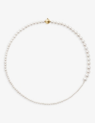Sophie Bille Brahe Petite Peggy 14ct Yellow-gold And Freshwater Pearl Necklace In Y Gold