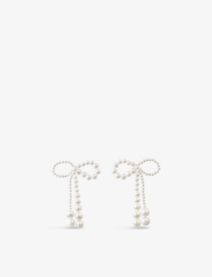 Shop Sophie Bille Brahe Rosette De Perles 14ct Yellow Gold And Freshwater Pearl Earrings In 14k Yellow