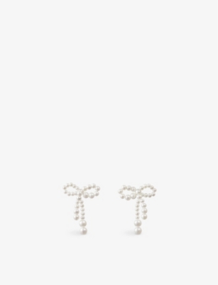 Shop Sophie Bille Brahe Rosette De Perles 14ct Yellow-gold And Freshwater Pearl Drop Earrings In 14k Yellow