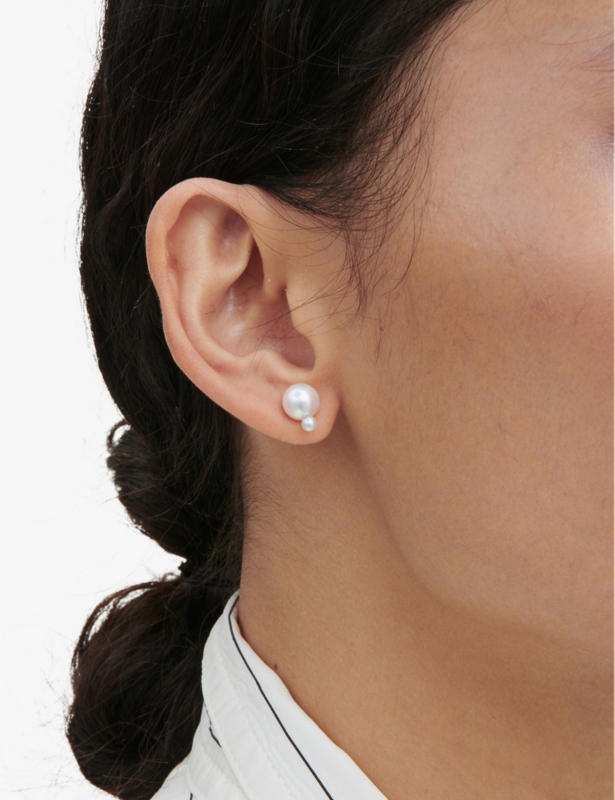 Babylon Deux 14ct yellow gold with freshwater pearl stud earring