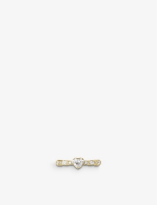 SOPHIE BILLE BRAHE: Cœur Heart 18ct yellow-gold, 1.01ct brilliant-cut diamond and 0.50ct diamond ring