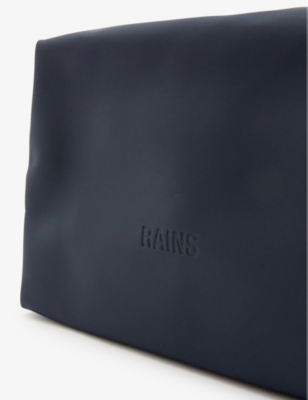 Rains Navy Brand-debossed Shell Wash Bag In Navy
