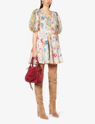 ZIMMERMANN Clover floral-print linen mini dress