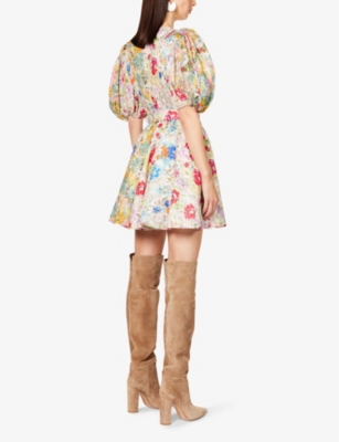 ZIMMERMANN Clover floral-print linen mini dress