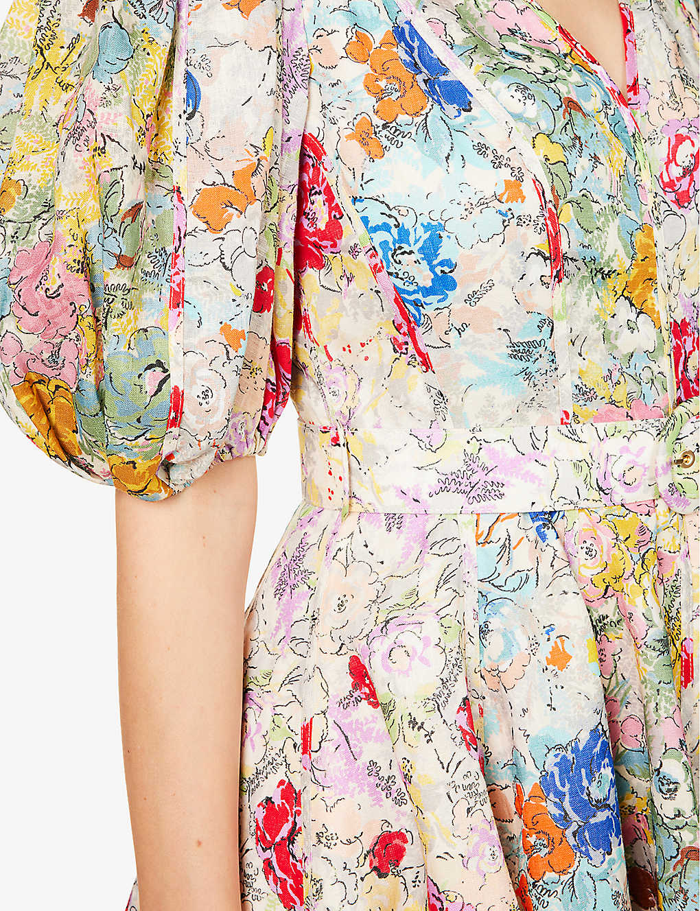 ZIMMERMANN Clover floral-print linen mini dress