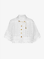 ZIMMERMANN: Nautical embroidered semi-sheer linen-blend shirt