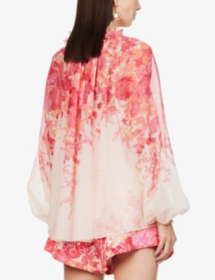 ZIMMERMANN High Tide floral-print cotton-blend blouse