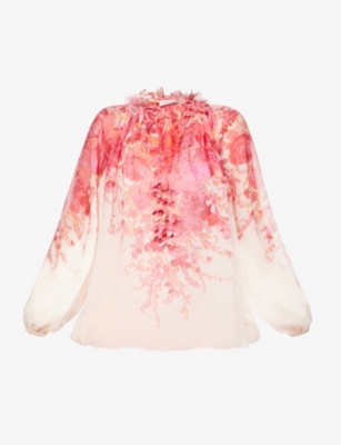 ZIMMERMANN High Tide floral-print cotton-blend blouse